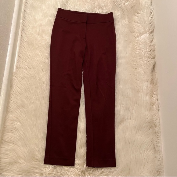 Fuzzi Slim Leg Dress Pants Burgundy Ankle Length - Picture 2 of 9
